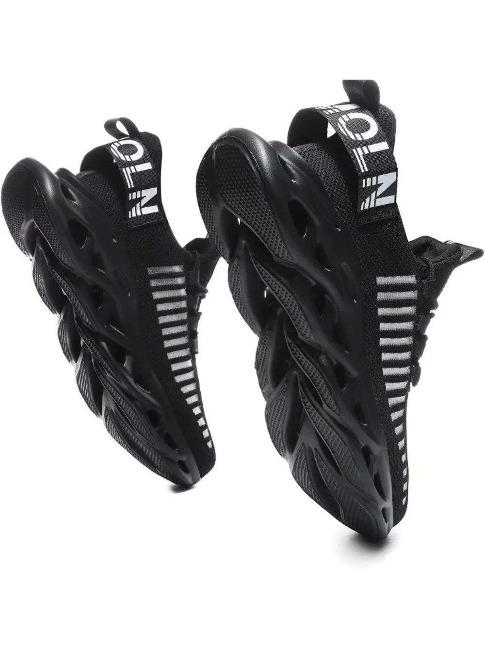 🆕Men's Dark Black Slip on Breathable Walking Shoes Ultra Lightweight Casual